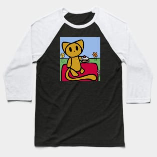 Cute Spring Time Picnic Cat Baseball T-Shirt